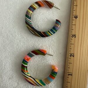 vintage Sobral pop art bullseye earrings, hoops